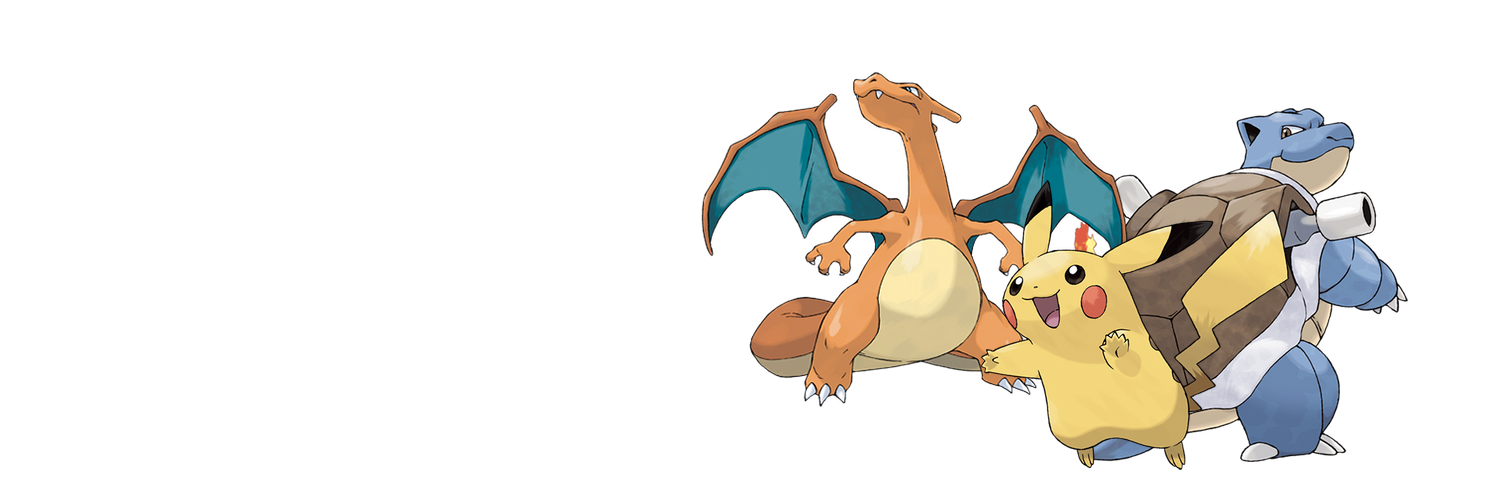 Charizard, Pikachu and Blastoise